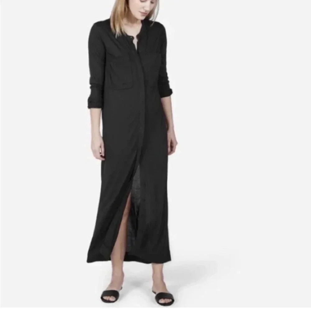 Everlane The Ryan Button Front Shirt Maxi Dress Size Small